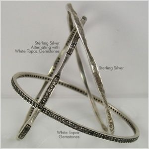 Jill Alberts Bangle (Sterling Silver/White Topaz)